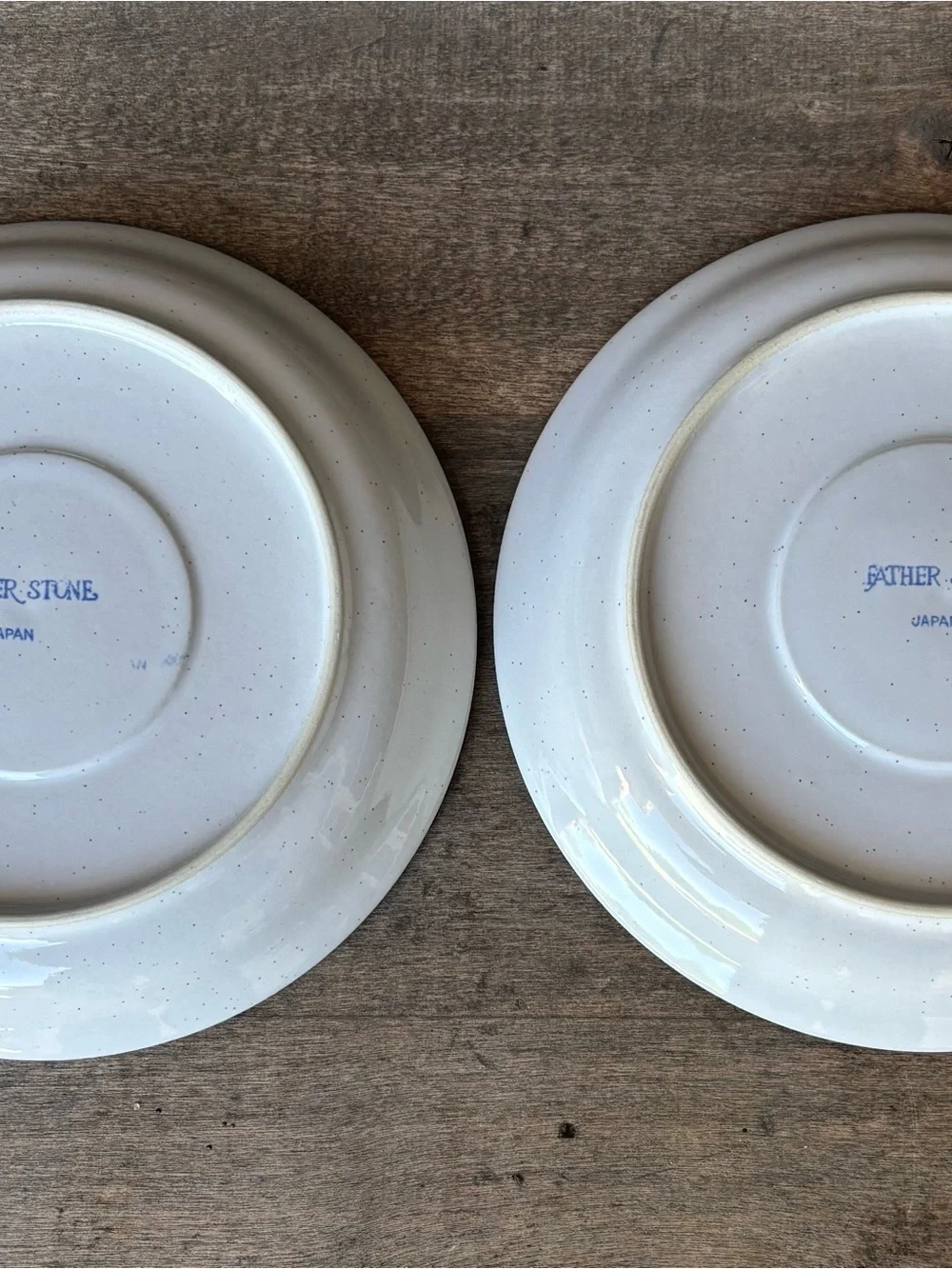Set of 2  - Nitto Heather Stone Blue Lagoon Saucers - Blue Rim 6